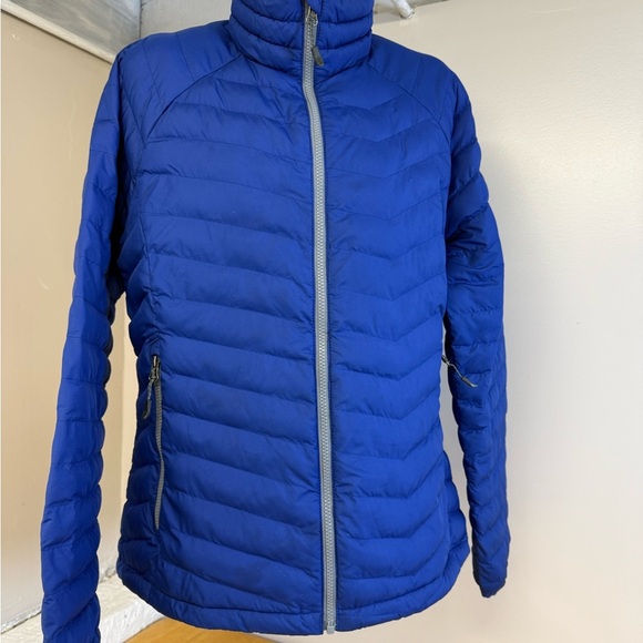 Columbia Puffer Jacket Large Blue Full Zip Coat Pockets Thermal Coil Women’s - Picture 2 of 14